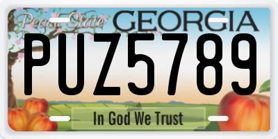 GA license plate PUZ5789