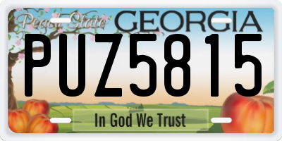 GA license plate PUZ5815