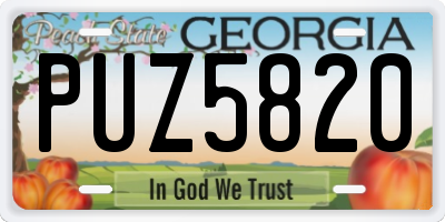 GA license plate PUZ5820