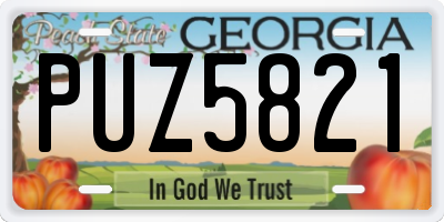GA license plate PUZ5821