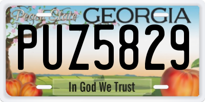 GA license plate PUZ5829