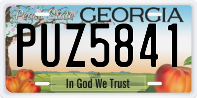 GA license plate PUZ5841