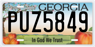 GA license plate PUZ5849