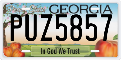 GA license plate PUZ5857