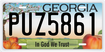 GA license plate PUZ5861