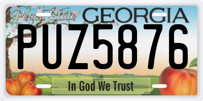 GA license plate PUZ5876