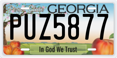 GA license plate PUZ5877