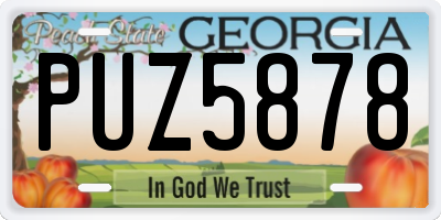 GA license plate PUZ5878