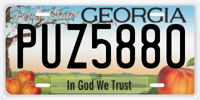 GA license plate PUZ5880