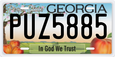 GA license plate PUZ5885