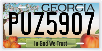 GA license plate PUZ5907