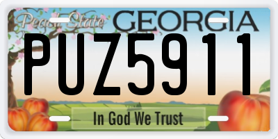 GA license plate PUZ5911