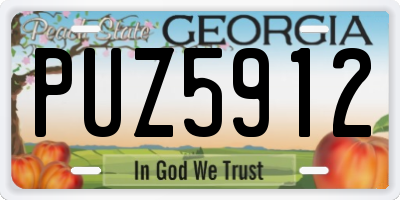 GA license plate PUZ5912