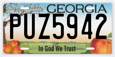 GA license plate PUZ5942