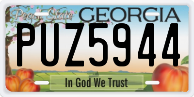 GA license plate PUZ5944
