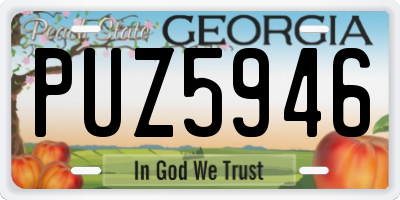 GA license plate PUZ5946