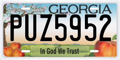 GA license plate PUZ5952