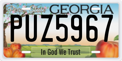 GA license plate PUZ5967