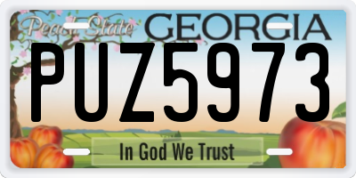 GA license plate PUZ5973