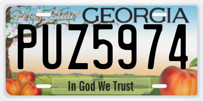 GA license plate PUZ5974