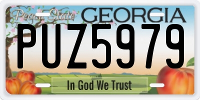 GA license plate PUZ5979