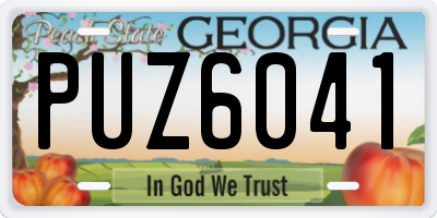 GA license plate PUZ6041