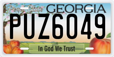 GA license plate PUZ6049