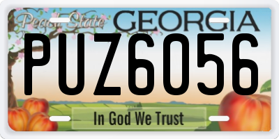 GA license plate PUZ6056