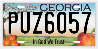 GA license plate PUZ6057