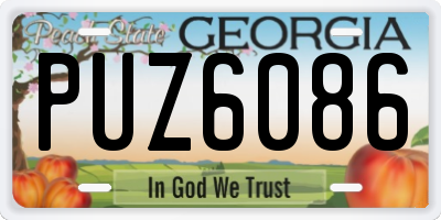 GA license plate PUZ6086