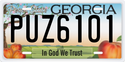 GA license plate PUZ6101