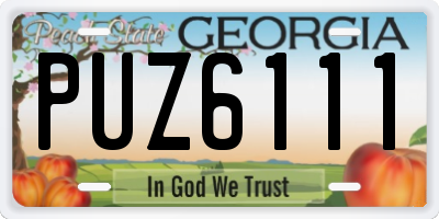 GA license plate PUZ6111