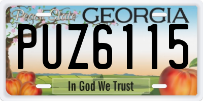 GA license plate PUZ6115