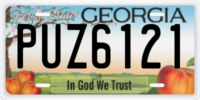 GA license plate PUZ6121