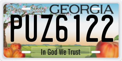GA license plate PUZ6122