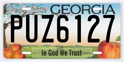GA license plate PUZ6127