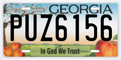 GA license plate PUZ6156