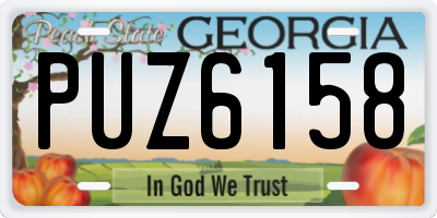 GA license plate PUZ6158