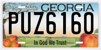 GA license plate PUZ6160