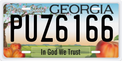 GA license plate PUZ6166