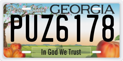 GA license plate PUZ6178