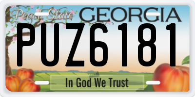 GA license plate PUZ6181