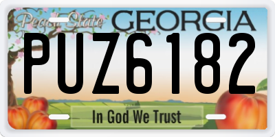 GA license plate PUZ6182
