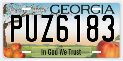 GA license plate PUZ6183