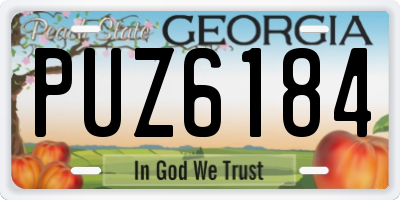 GA license plate PUZ6184