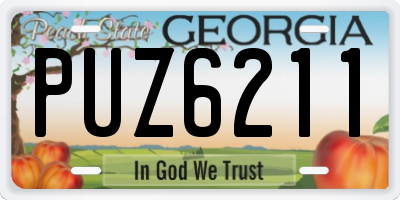 GA license plate PUZ6211