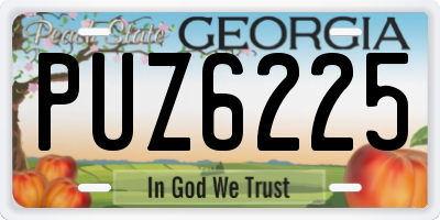 GA license plate PUZ6225