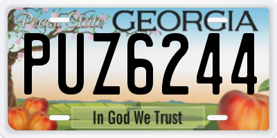 GA license plate PUZ6244
