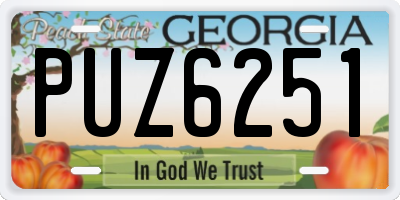 GA license plate PUZ6251