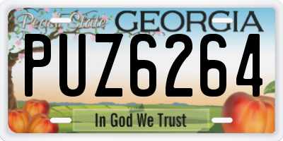 GA license plate PUZ6264
